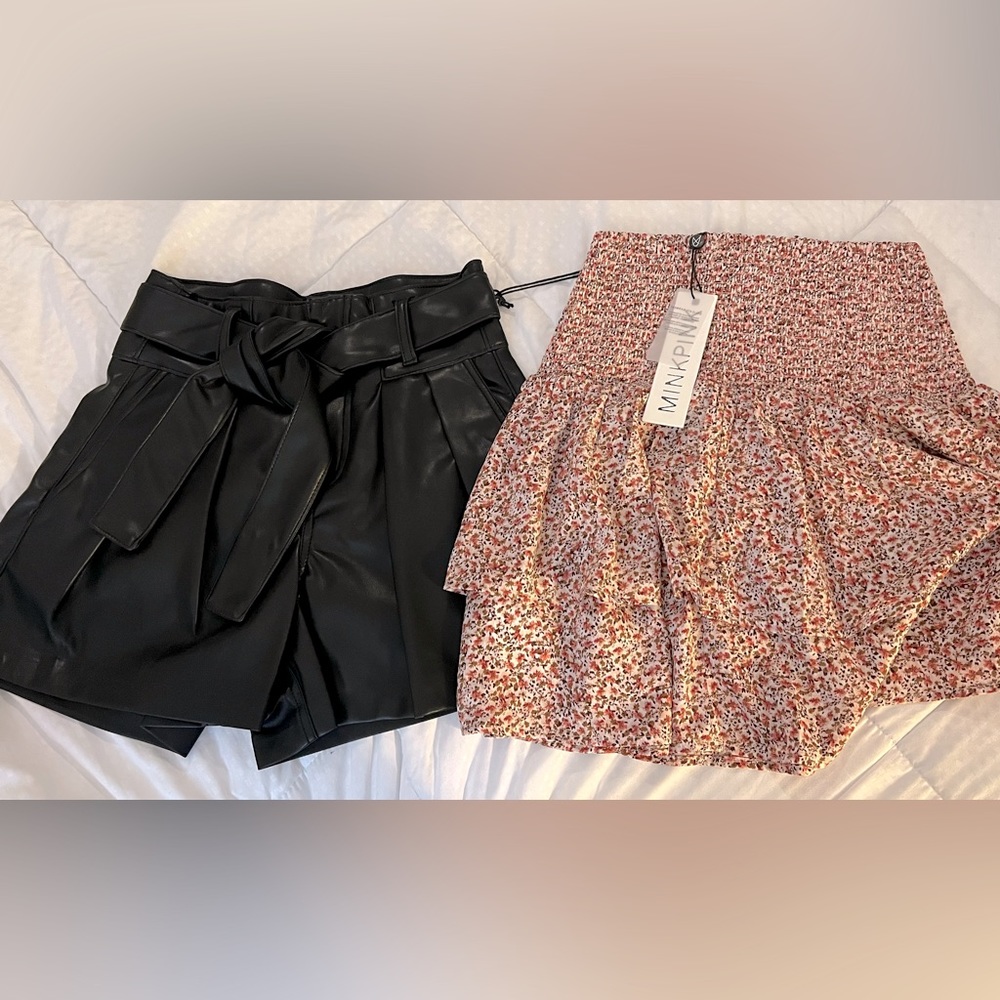 Vegan Leather Shorts and Skirt